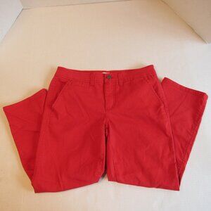 Market & Spruce Red Straight Leg Mid Rise Capri Pants Size 6